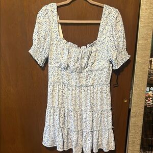 Altard State Floral Blue and White Dress short sleeve XL